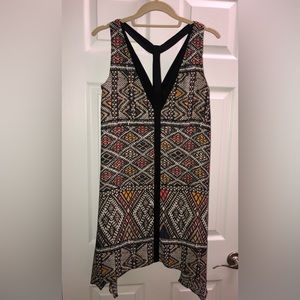 BCBG MaxAzria multicolor handkerchief hem dress